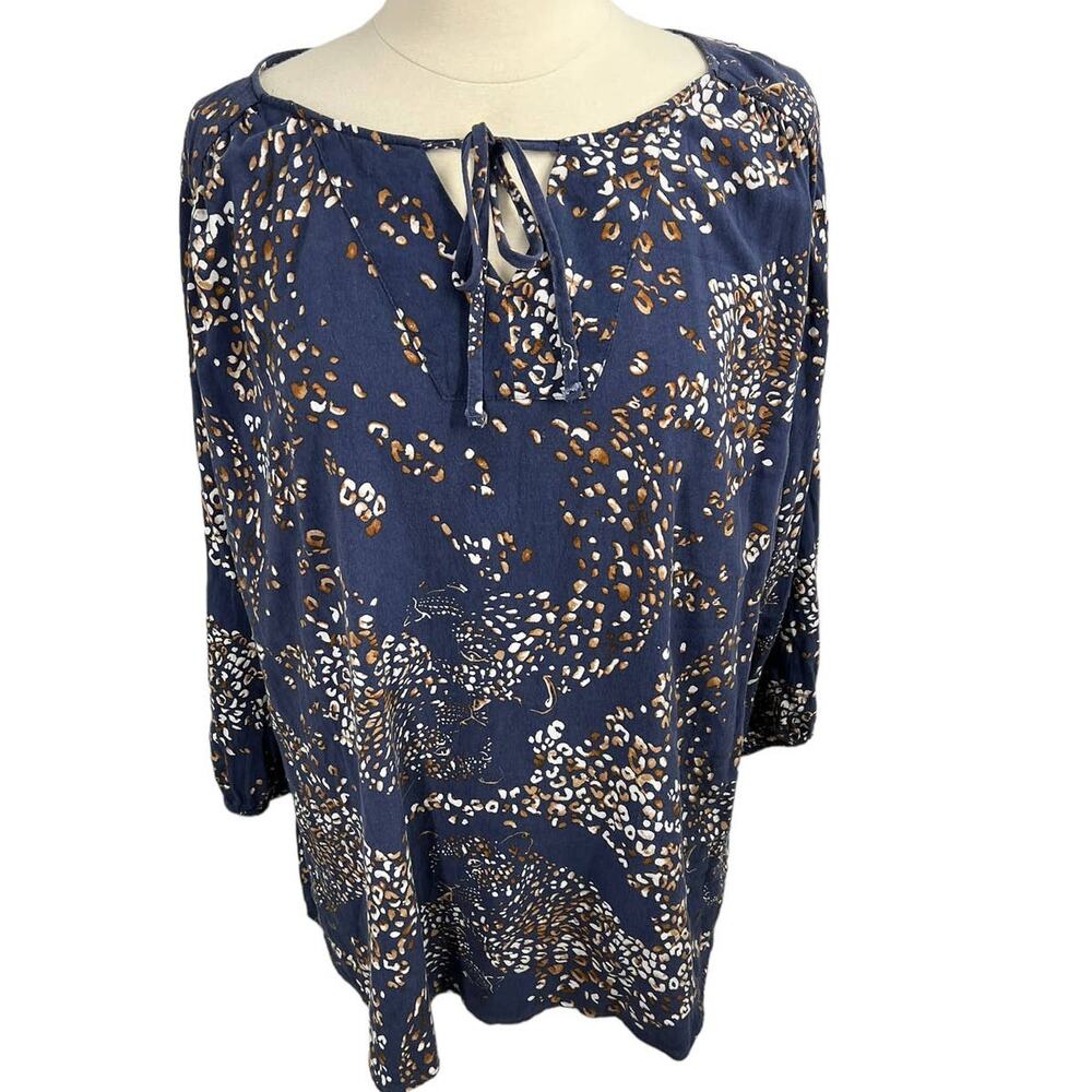 EVRI Pattern Blouse 3/4 Sleeve Sz 2X